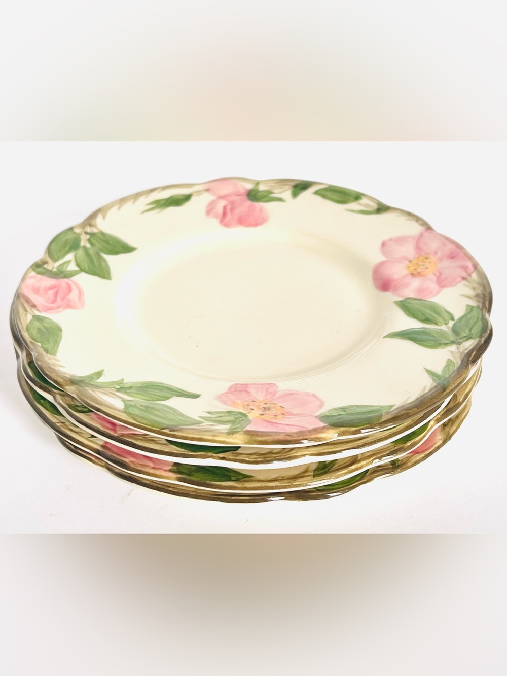 Franciscan Desert Rose Bread Butter Plates Set 4 Vintage TV Backstamp 6.25"
